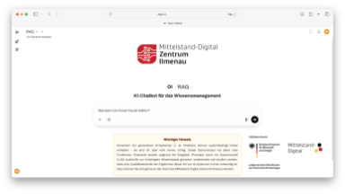 Webbasierte Nutzerschnittstelle der Wissensmanagementlösung
