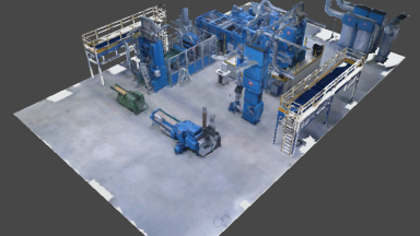 3D-Modell der Carbonfaser-Recycling-Anlage