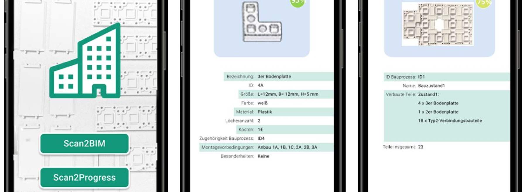Ansichten aus der Applikation