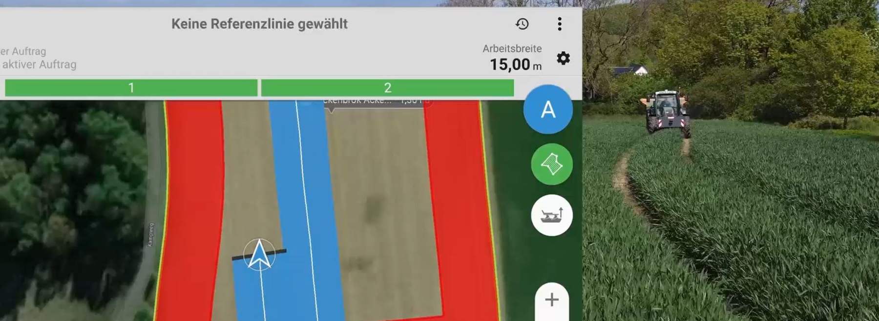 Übersicht eines manuell gesteuerten Parallelfahrsystems