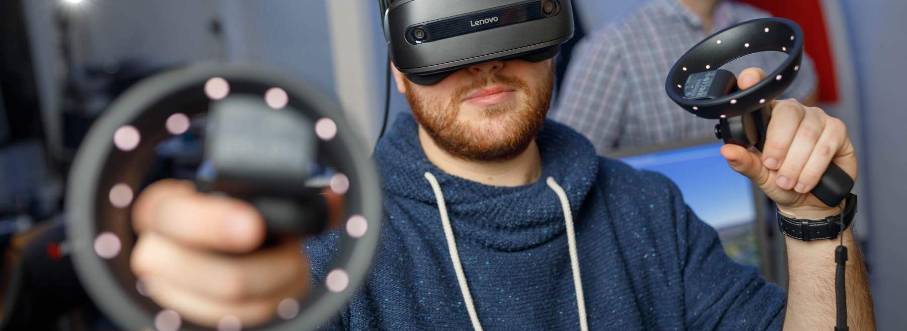 VR-Brille im Einsatz ©Volker Wiciok