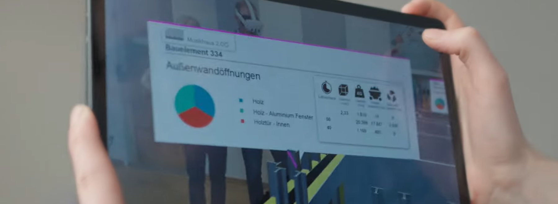 Der Demonstrator liefert Nachhaltigkeitsdaten und 3D-Modelle.