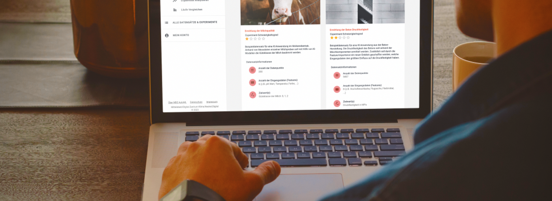 Eine Person arbeitet an einem Laptop mit AutoML