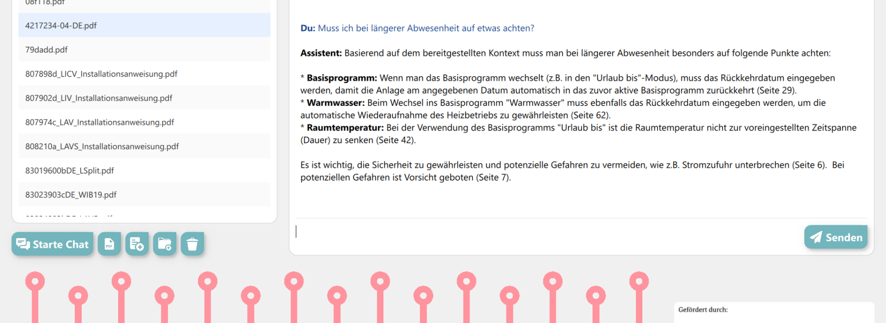 Chat über Bedienungsanleitung