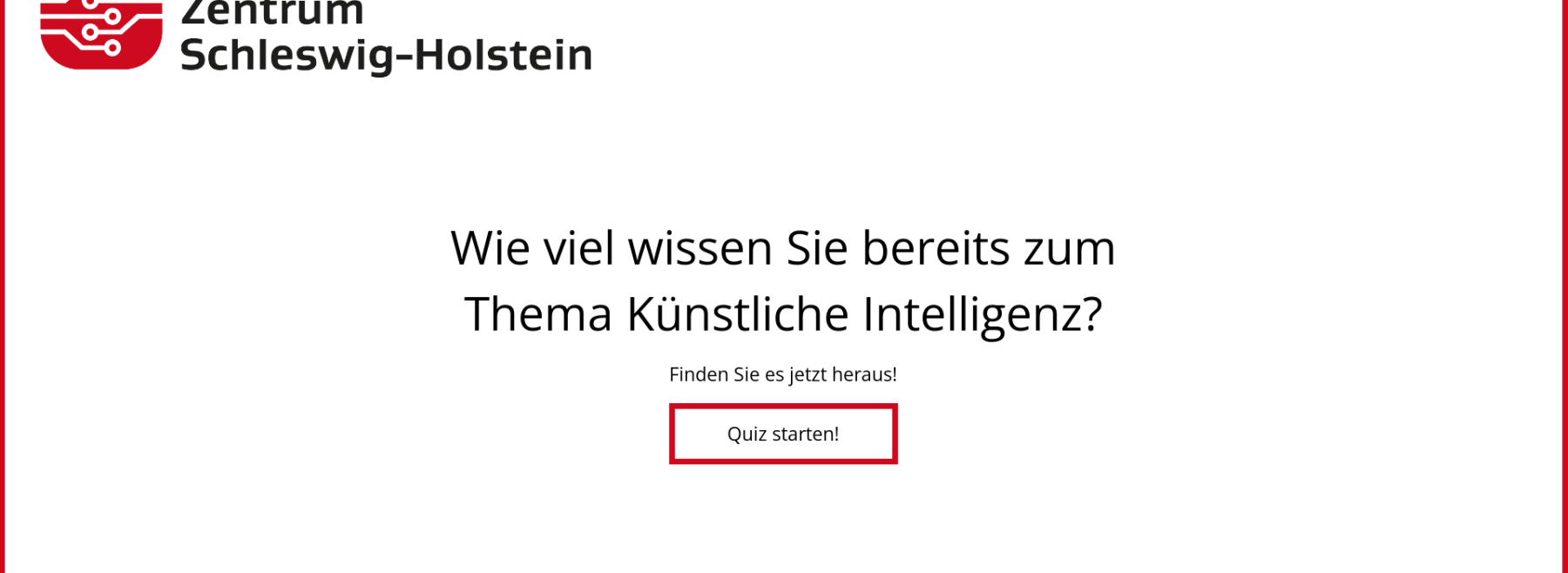 Startbildschirm KI-Quiz