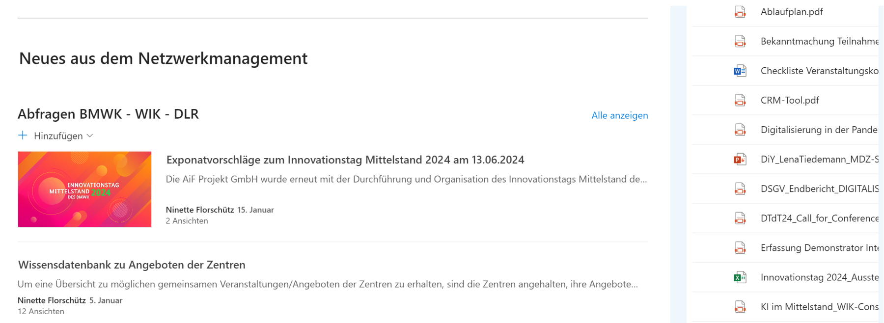 Kuration von Netzwerkinformationen und Abfragen im Newsroom