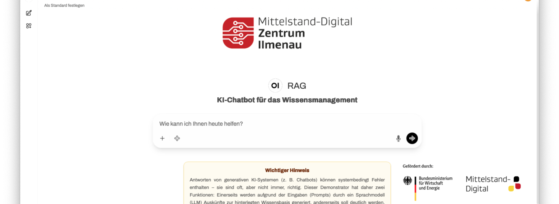 Webbasierte Nutzerschnittstelle der Wissensmanagementlösung