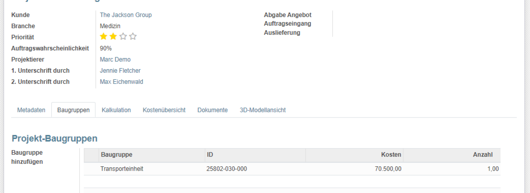 Darstellung eines Projektes
