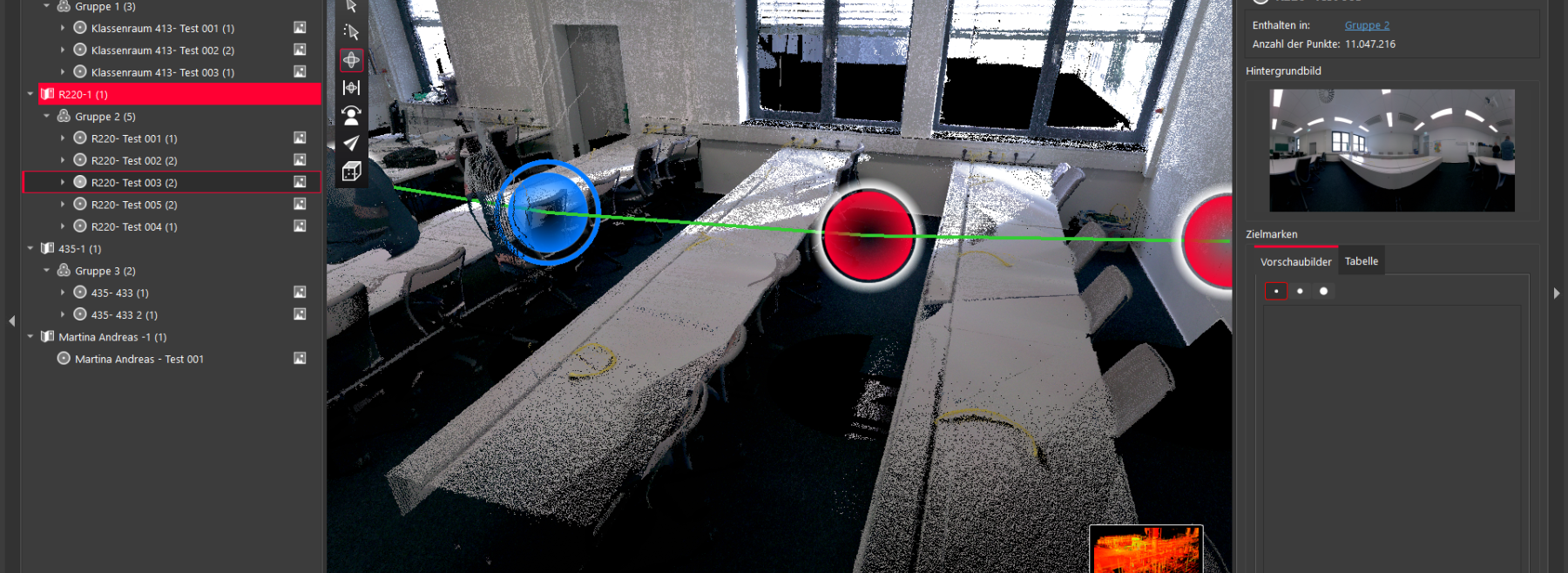 Ergebnis des Lasermesssystem