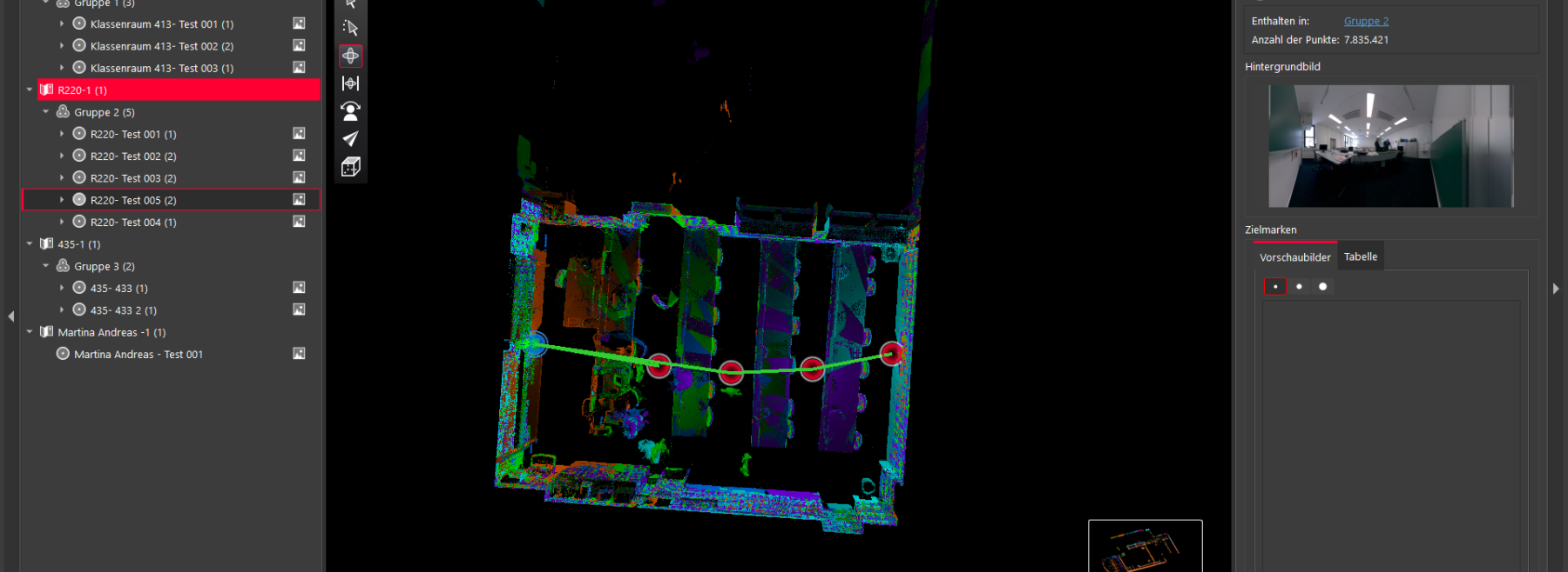 Datenaufbereitung des Lasermesssystem