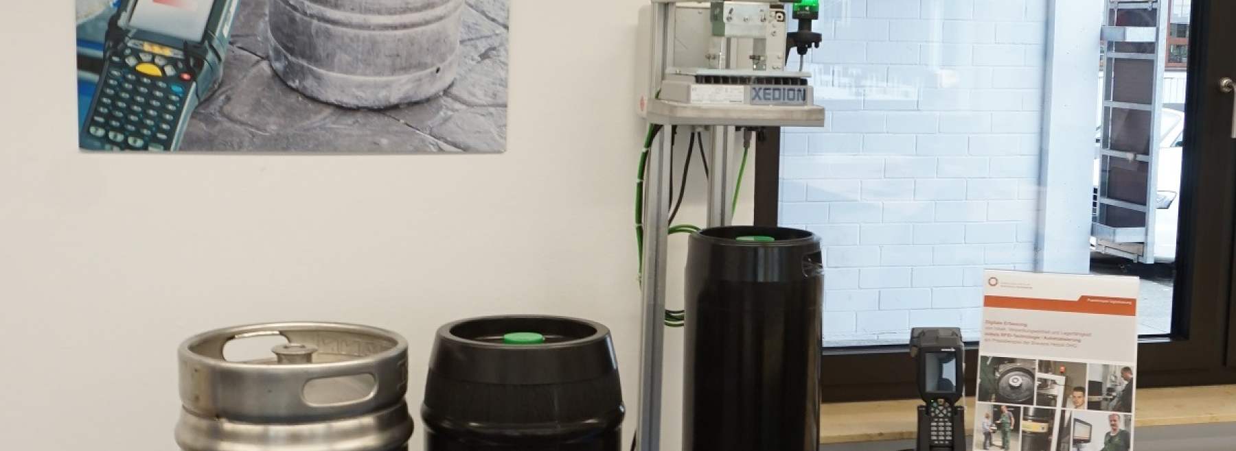 Teil einer Fass-Füllanlage mit RFID-Transpondertechnik
