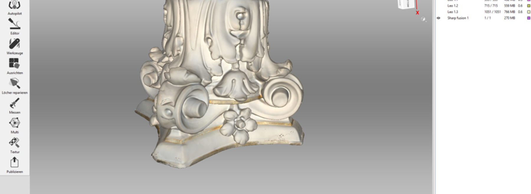 3D-Scan Kapitell fertig